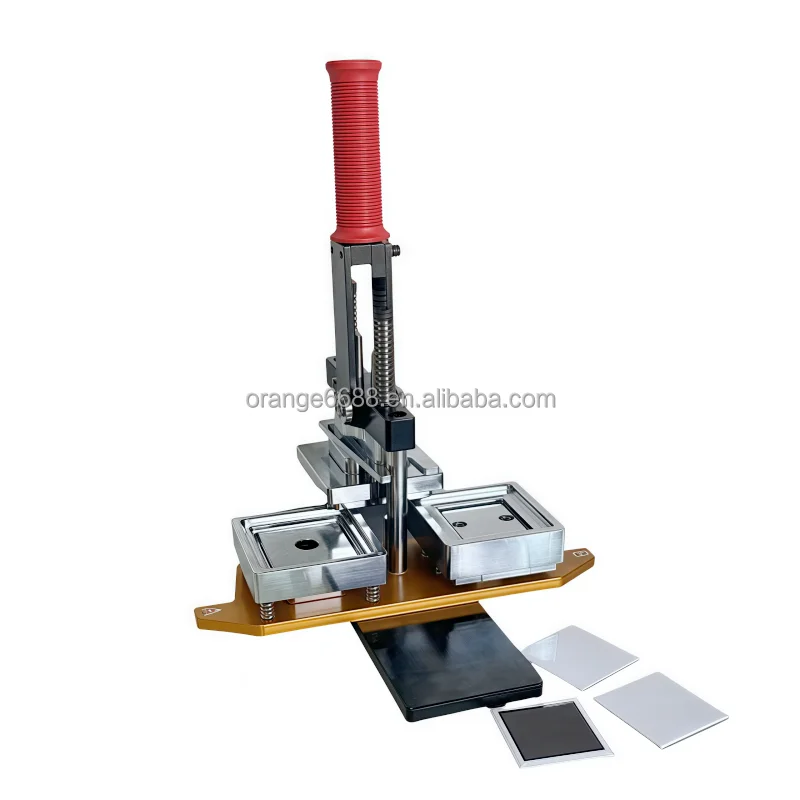 80*80mm 3.15Inch Custom DIY Rectangle Photo Fridge Magnet Making Machine Manual Square Button Badge Making Machine Kit