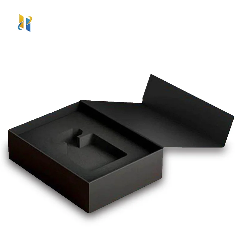 Factory Custom Matte Black Luxury Hard Paper Box Magnetic Closure Eva Foam Insert Gift Box Cardboard Box Packaging