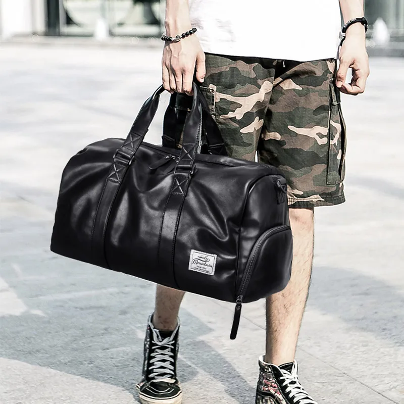 2021 high quality leather luggage travel bags duffle shoe bag custom sports travel bags for men