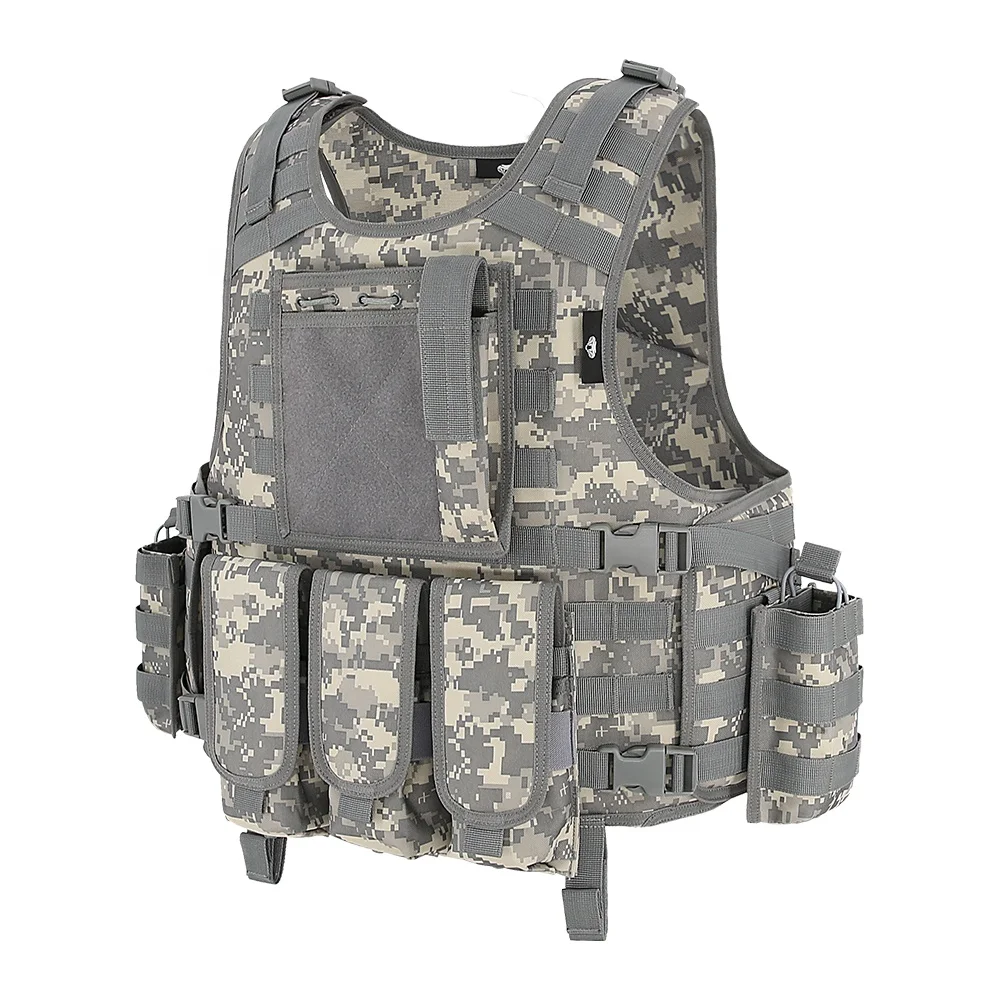 KMS Hot Sale Wholesale Adjustable Security Guard Tactical Outdoor CS Game Canvas Utility belt Tactical Camouflage Vest