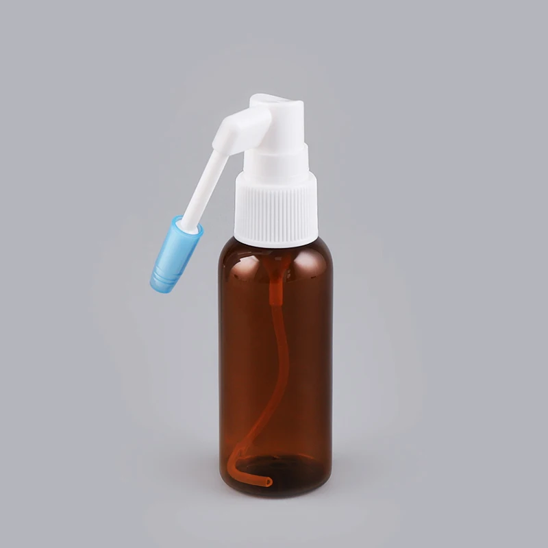 Good sale 30ml plastic throat sprayer bottle HDPE plastic bottle white color spray bottle for medical