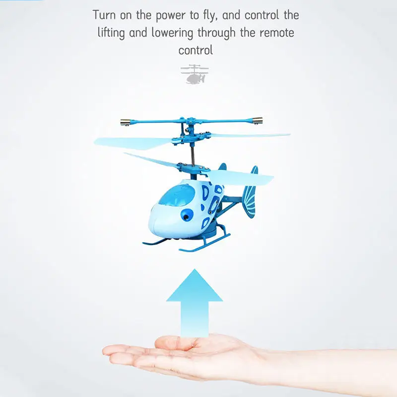 2.4G 2CH Kids Boys Remote Control Lighting Flying Fishing Aircraft Indoor Outdoor Infrared Induction Hobby Rc Helicopter Toys