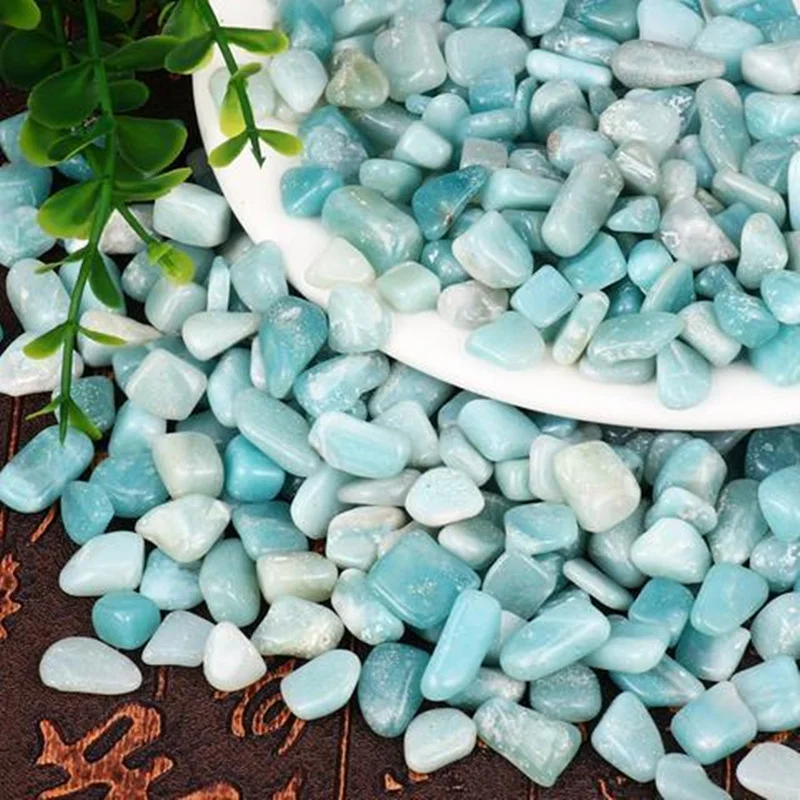 Hot Sale Polished Degaussing Natural Crashed Amazonite  Gravel Tumbled Fragrance Stones for Decoration DIY Amulet