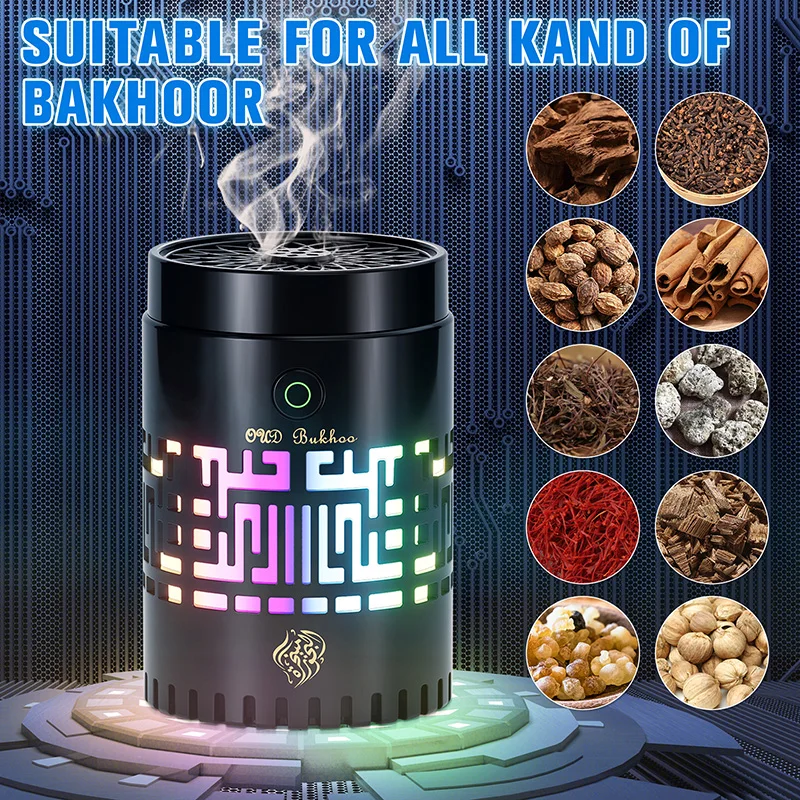 Лидер продаж портативная электрическая Ночная подсветка курильница Bakhoor Oud Dubai деревянная