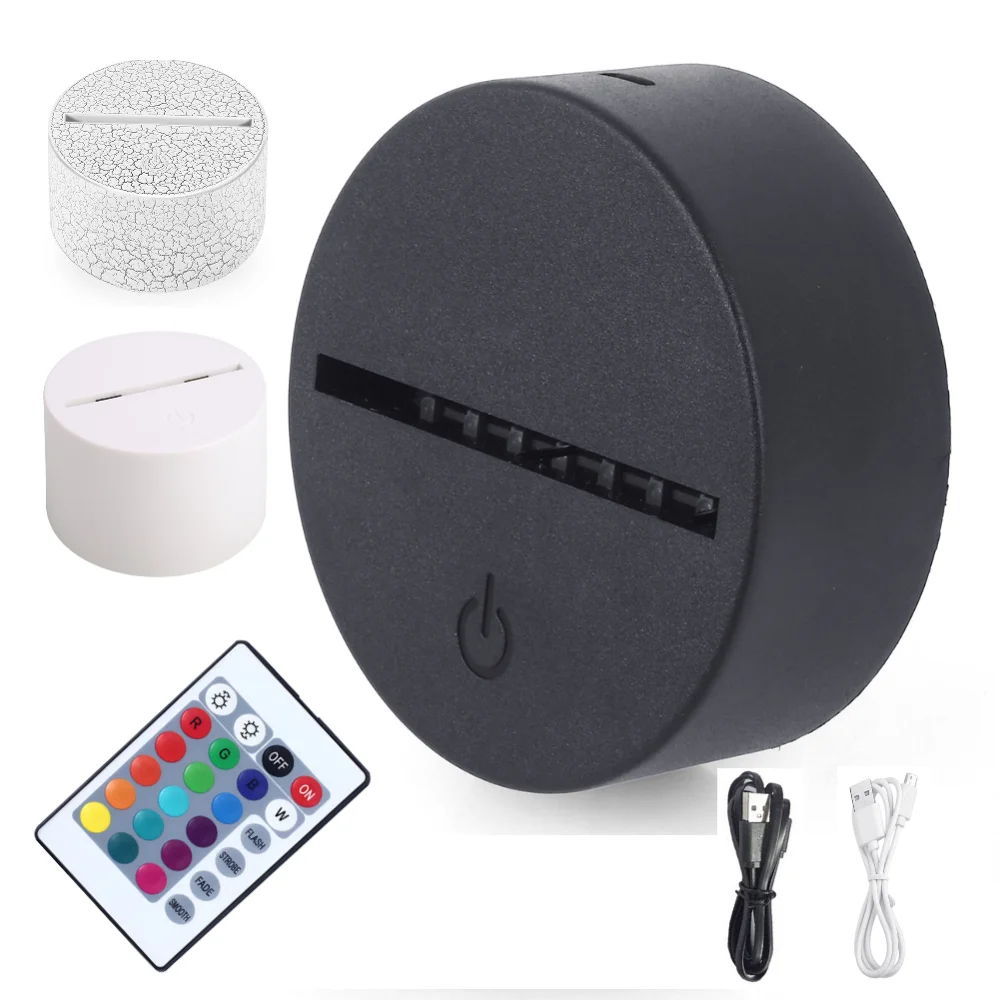 RGB led lamp bases for 3d led night light acrylic Night light ABS 3d led lamp base