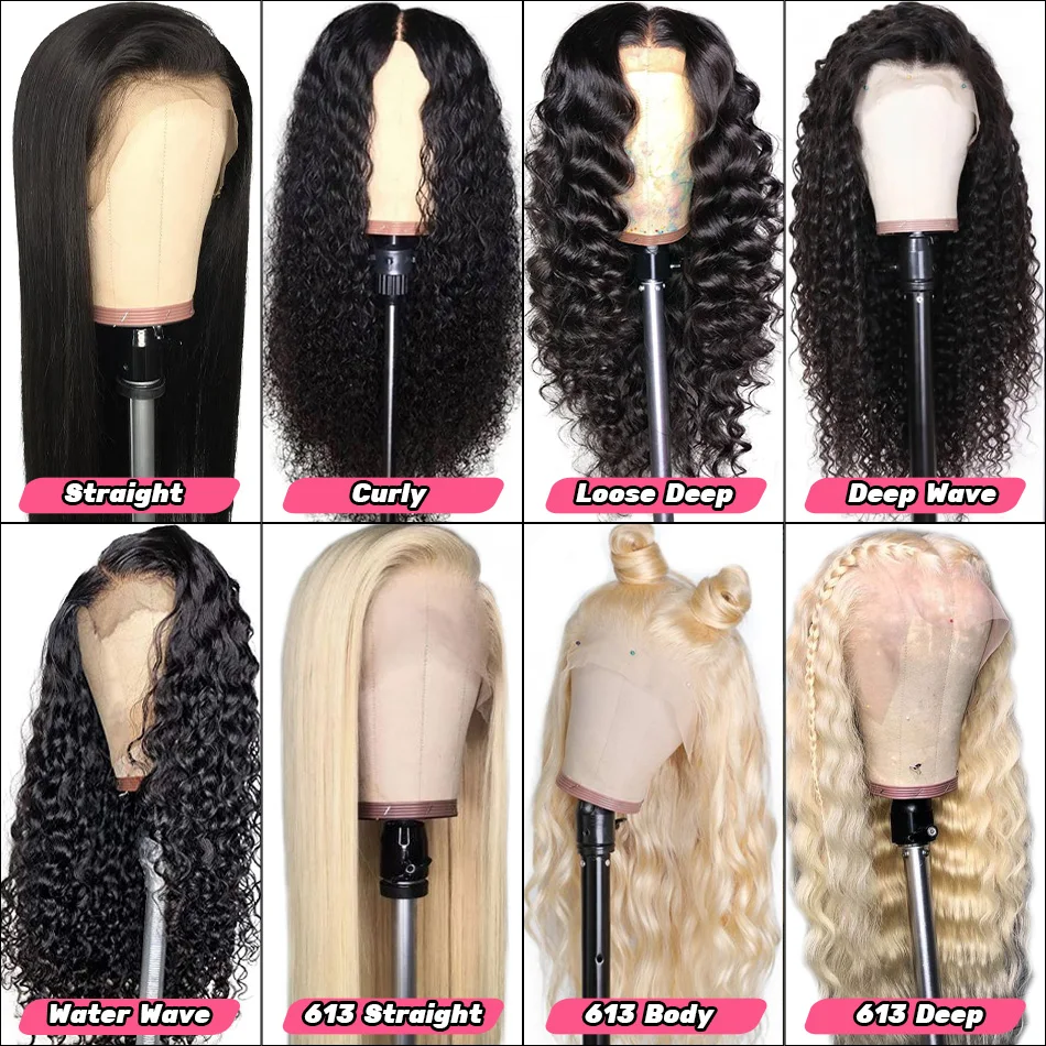 Unprocessed Virgin Brazilian Human Hair  HD Lace Frontal Wigs PrePlucked Bleached Knots Wholesale Wigs 100% Human Hair Vendors