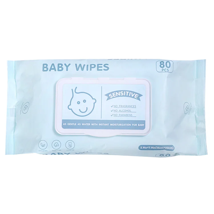 
tender 100% cotton baby wipes 80pcs disposable wet tissue fragrance free 