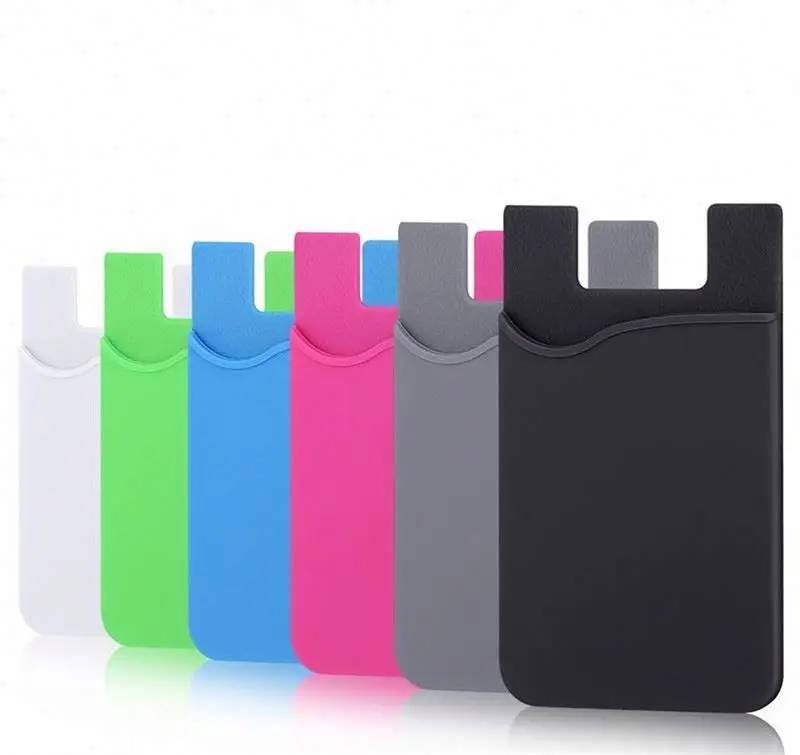 Self Adhesive Stick-on Credit Card ID Case Pouch Sleeve Pocket Silicone Card Holder Wallet Custom Color