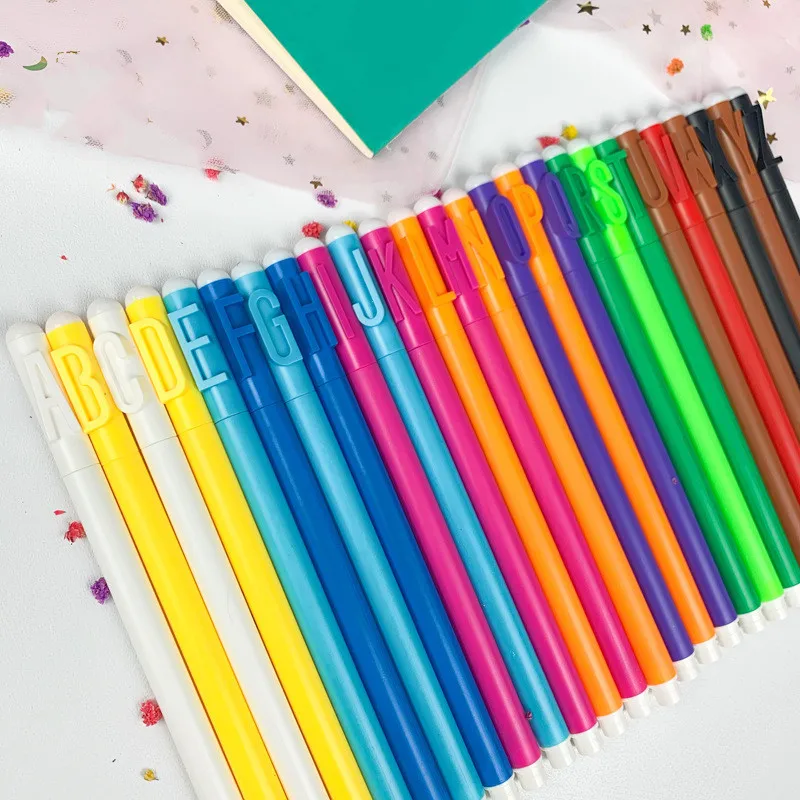 Novelty Colorful Letter Number Clip Gel Pens Creative Erasable Neutral Pen Candy Color Retractable Gel Pen