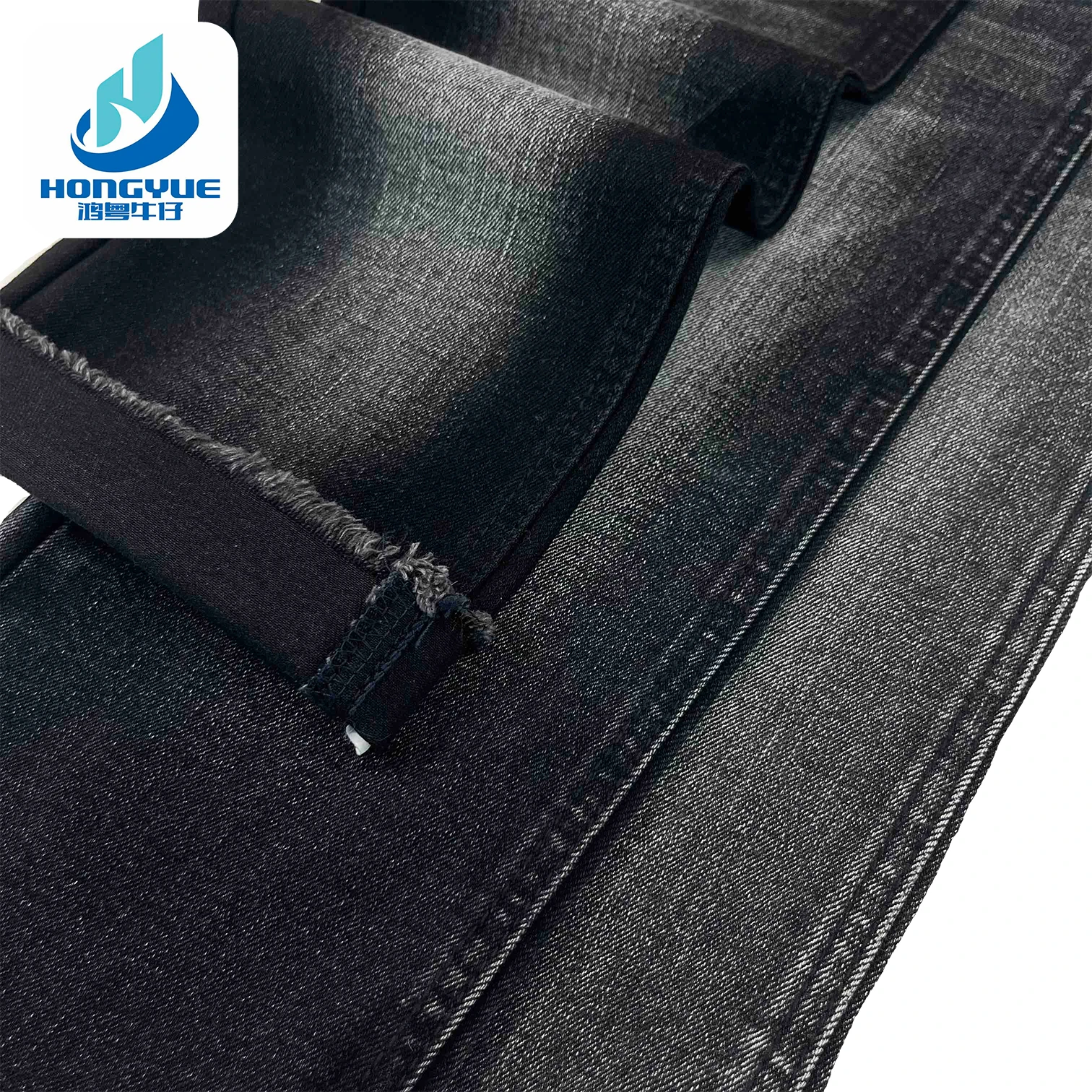 Sustainable and Recycle Cotton Black Jeans 12 oz Fabric For Jeans Men In Fall And Winter Denim Fabric Black Heavyweight