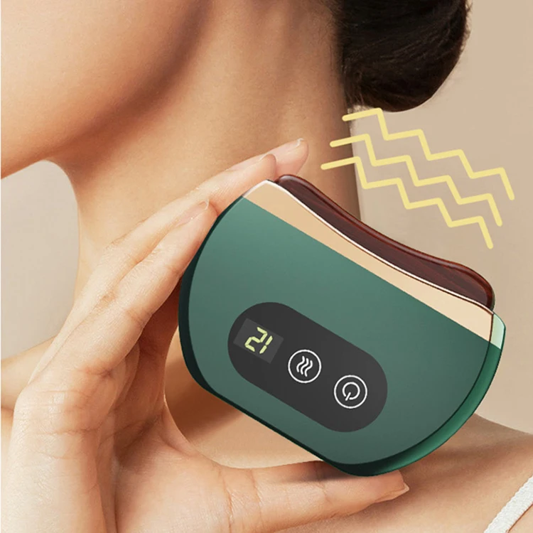 New Design Hot Compress Vibration Gua Sha Board Electric Bian Stone Gua Sha Scraping Device