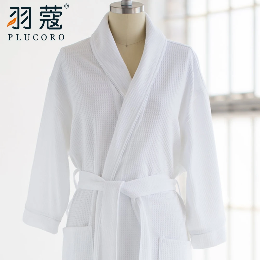 Luxury 100% Cotton Factory Price Wholesale Collection Waffle Bathrobe For Hotel Home