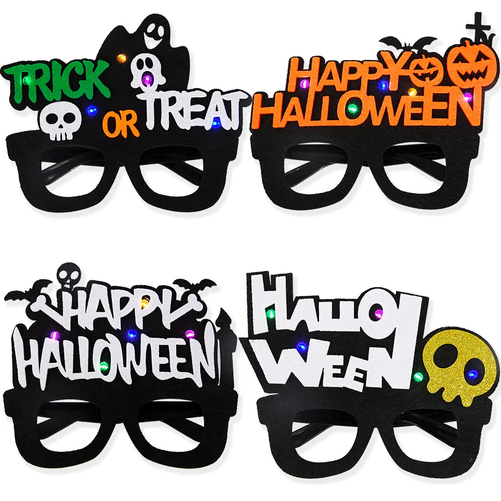 Halloween Thanksgiving Glasses Harvest Festival Party Dressing Ghost Day Party Decoration LED  Turkey Pumpkin  Eyeglasses Frame