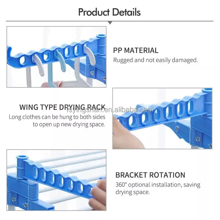 High Quality 4-Tier Foldable Metal Indoor Shoe Clothes Dryer Excellent Balcony Oversize Collapsible Standing Rack Bathroom
