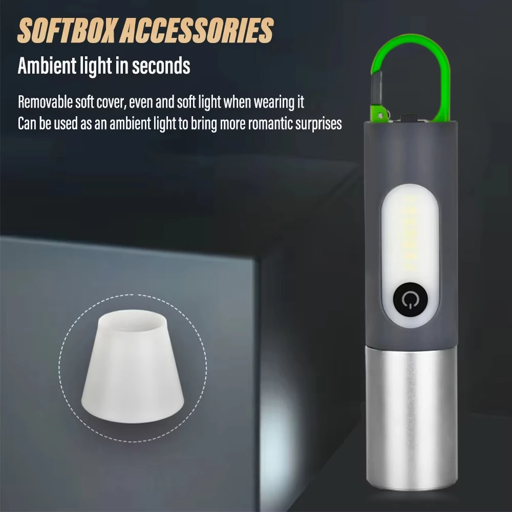 Multi-functional 15W P50 LED Tactical Flashlight USB-C Rechargeable White Laser Torch Light Zoomable Lantern for Emergency