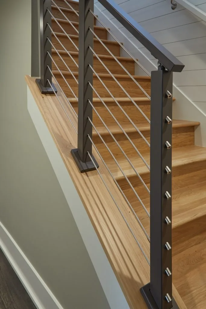 EKOO Deck Rod Stair Railing Cost Cheap Tensioning Stainless Steel Cable Balustrade Railing Post