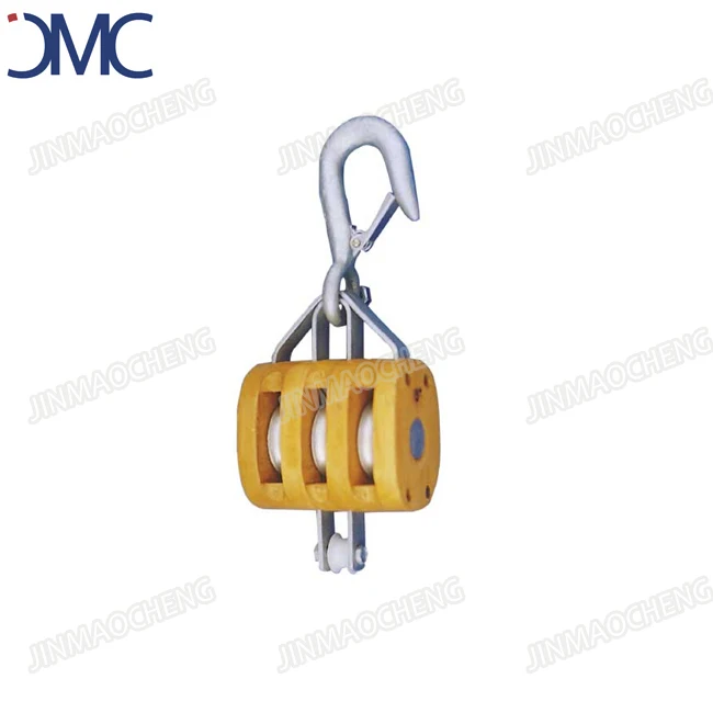 Wooden regular chain and rope single pulley blocks