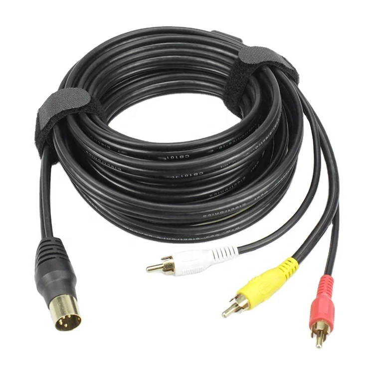 Vnew high quality hot sell audio video cables 5 PIN DIN plug to 3 RCA TV cable