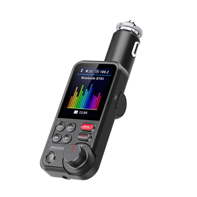 new products original design Big Colorful TFT Display bt car mp3 player fm transmitters QC3.0 quick charge car charger