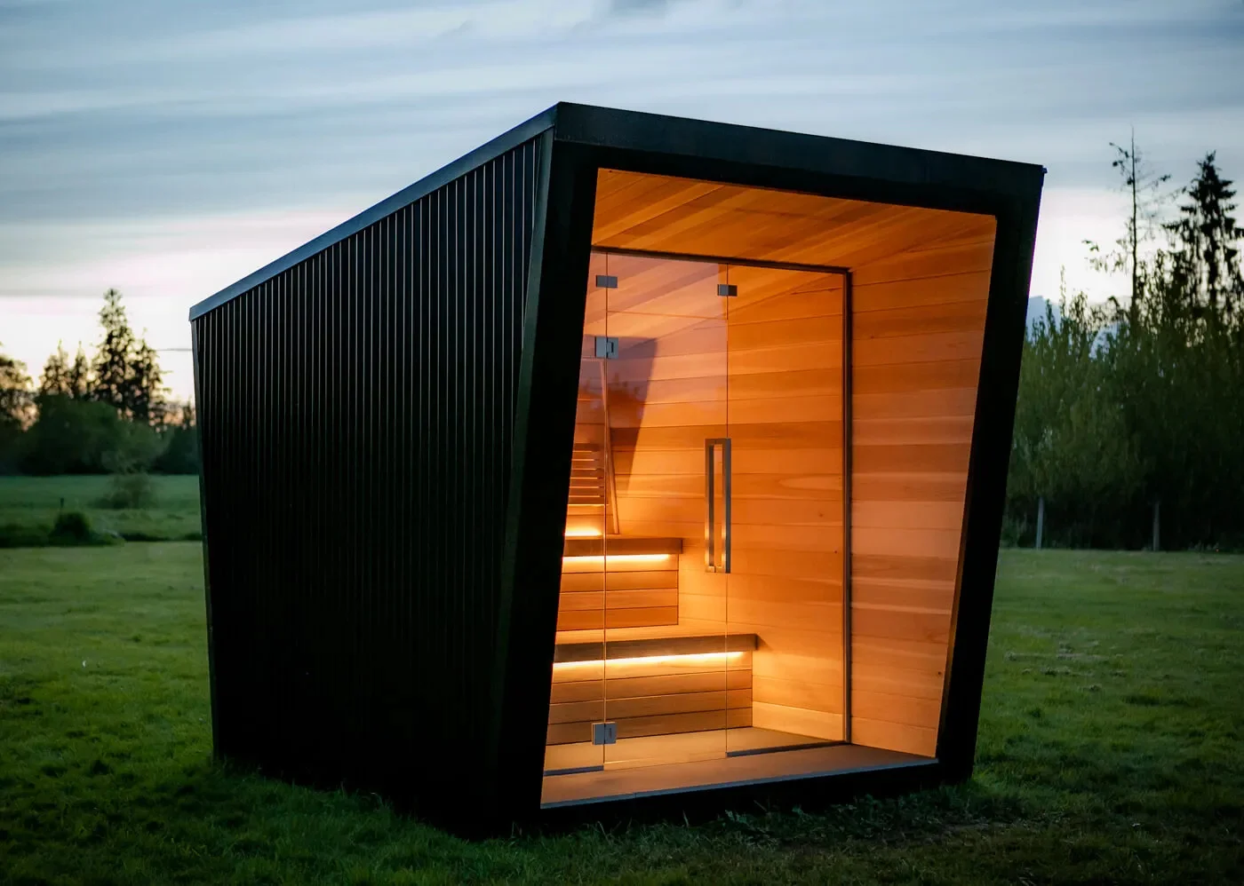 Family Multi-Person Use Double Layer Infared Sauna Room Double Sided Glass Dry Steam Sauna