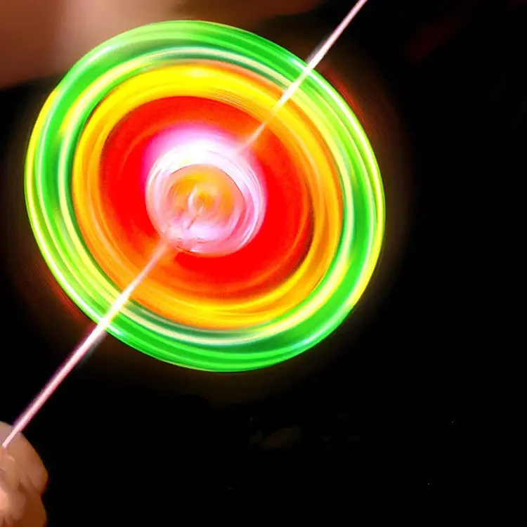 Wholesale cheap classic kids toy luminescent Pull Rope LED flywheel toy for kids