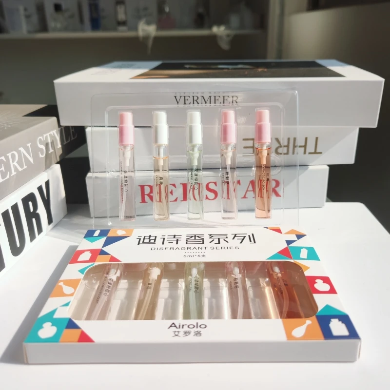 Original Brand Portable 5ml*5 Mini Perfume Gift Set Long-Lasting Eau de Parfum for Women Floral Scent Body Spray Wholesale