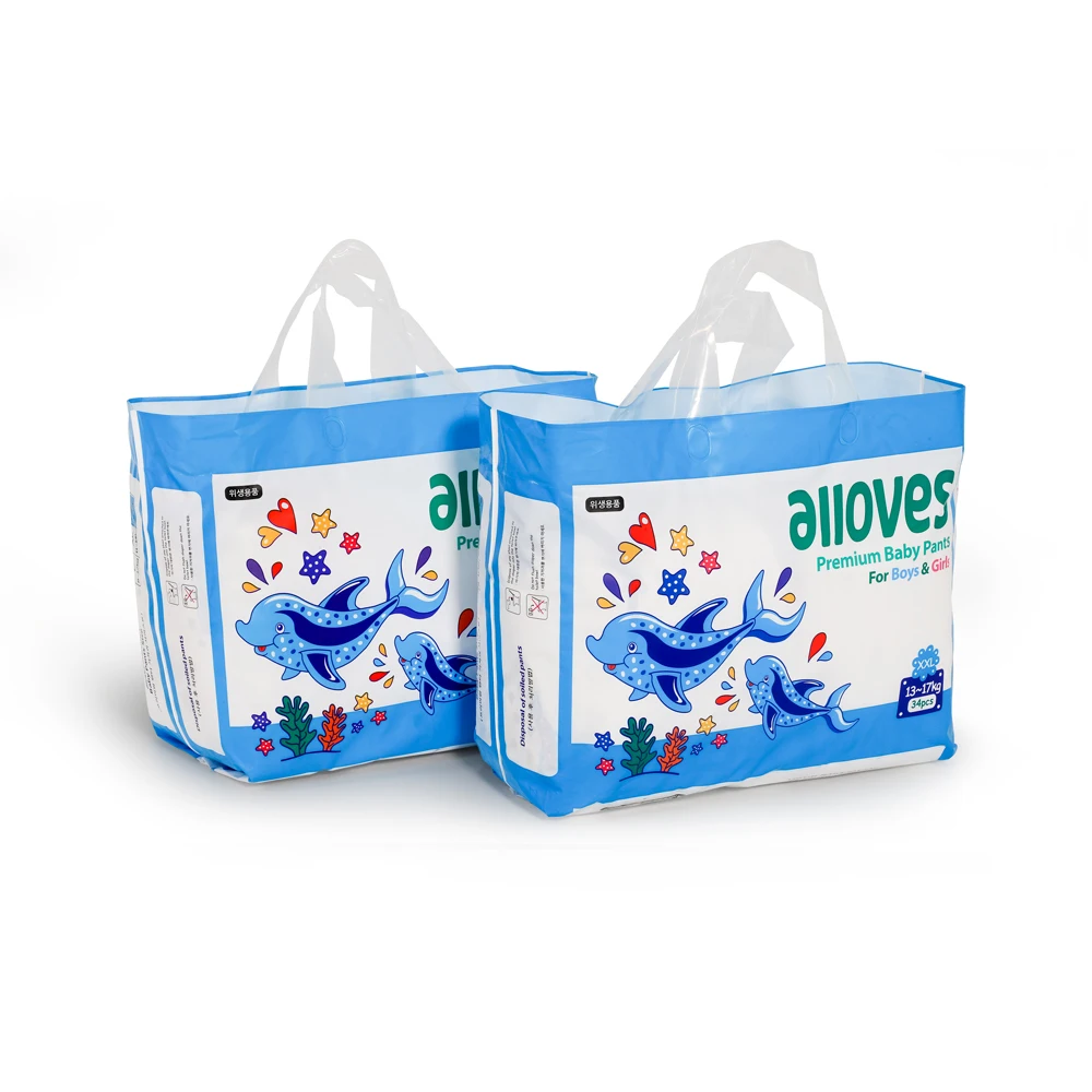 Foshan Factory Wholesale Soft & Breathable Printed Cloth Training Pants Boy/Girl Fluff Pulp Baby Diapers in Bulk