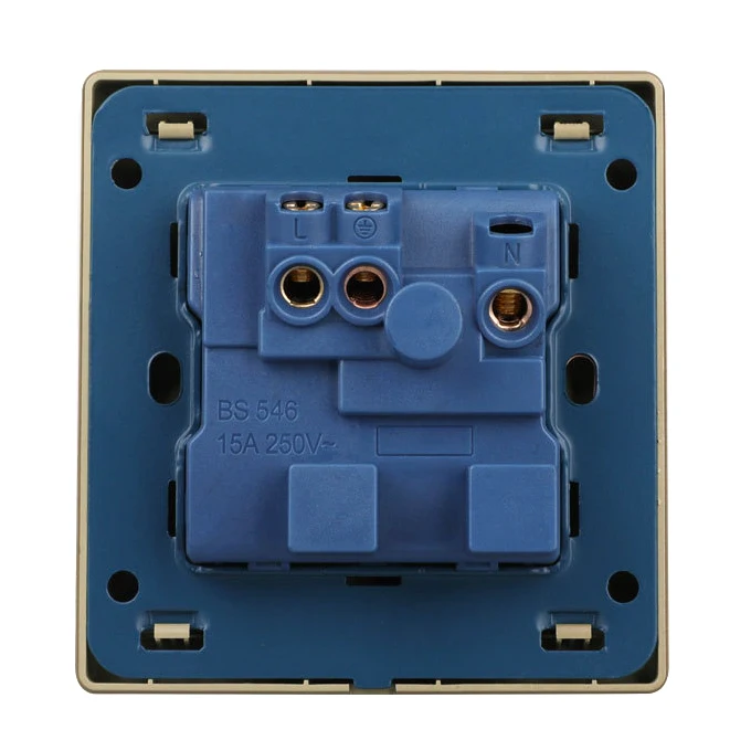 High quality Universal  13A 250V Home Power Outlet  Double USB Port With Gold Drawing Electrical Switch Socket