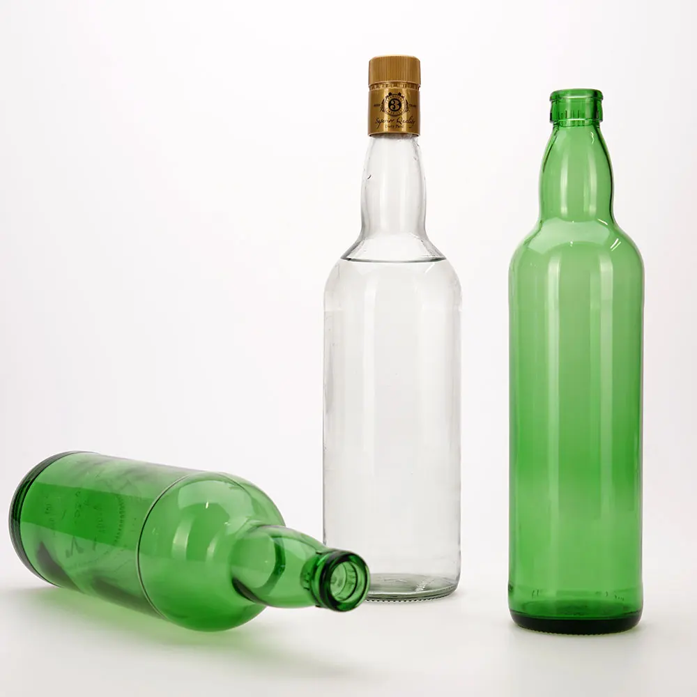 VISTA 2022 Hot Sell Luxury High Quality Empty Clear Glass Wine Vodka Rum Brandy Whisky Bottle 750ml 1000ml Whisky Bottle