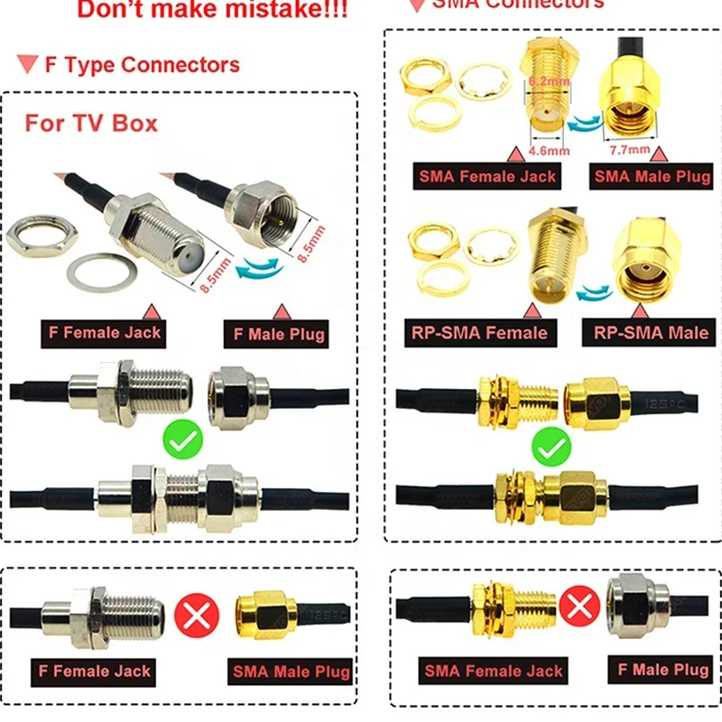 Copper Conductor Coaxial Sma Female Plug Right Angle Crimp For Rg58 RP SMA Mela 90 Degrees Rg58 Cable Connectors