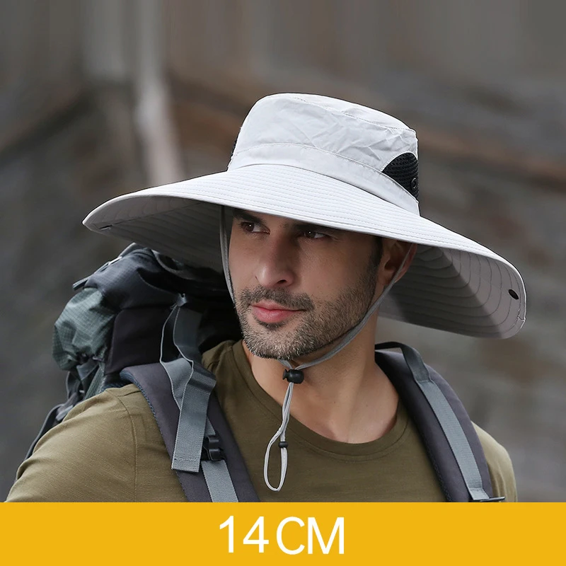 Outdoor Fishing Hat Wide Brim Man Breathable Mesh Fishing Cap Beach Hats Camouflage Sun Uv 50+ Protection Shade Hat