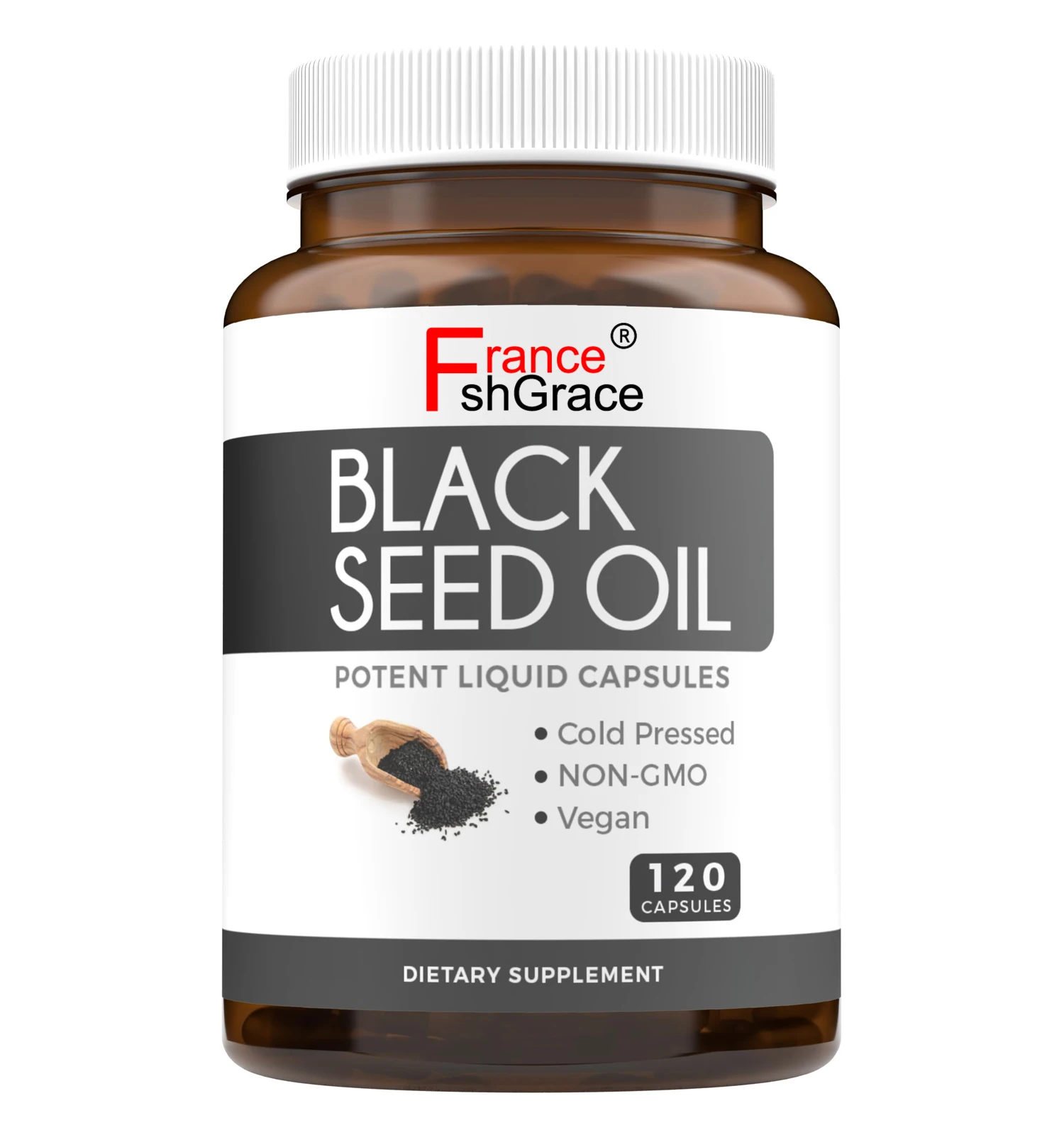 OEM масло черного косточки для здоровья кожи холодного отжима Nigella Sativa, производящее чистое масло черного тмина с витамином е 500 мг 120 Капсулы
