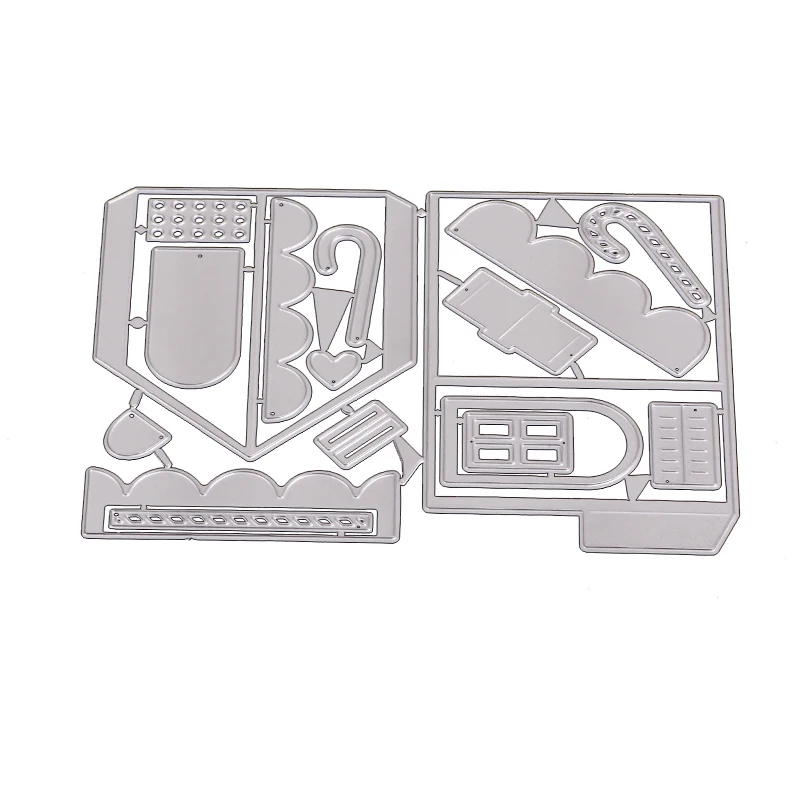 AAGU Yiwu Cutting Dies Manufacturer Metal Carbon Steel House Building Pattern Scrapbooking Cutting Dies Craft Cutter
