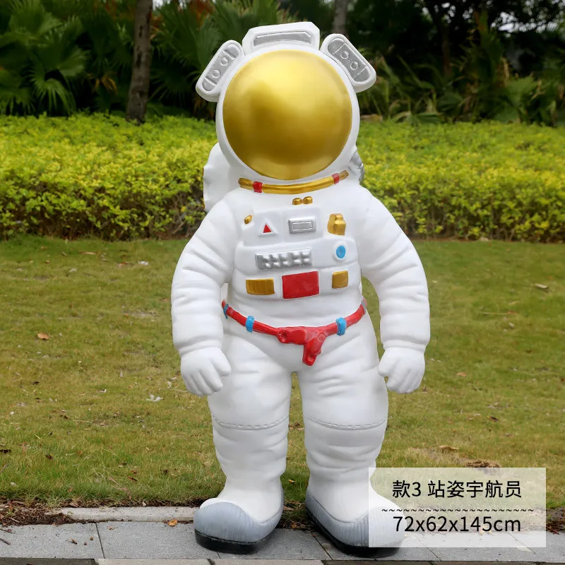 Life Size Fiberglass Astronaut Statue outdoor Astronaut Sculpture Modern Art Statue Astronaut Resin Crafts Custom resin