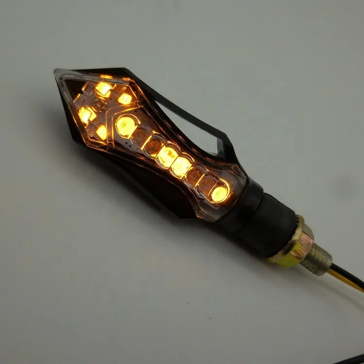 Universal Flowing Motorcycle LED Turn Signal Indicator Light Sequential Amber Blinker Flashing Scooter Motorbike Turning Lamp