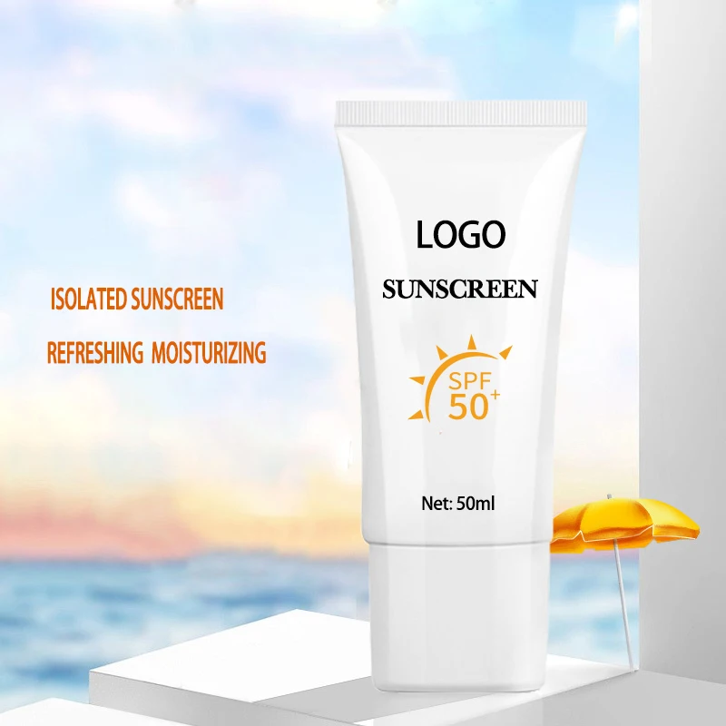 Private Custom Logo Facial Sunscreen Spf 50  Skin Whitening Sunblock Moisturizing Sun Protection Face Lotion  Cream Sunscreen