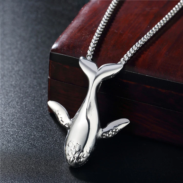Animal Jewelry Men Boys Shark Fish Dolphin Stainless Steel Pendant