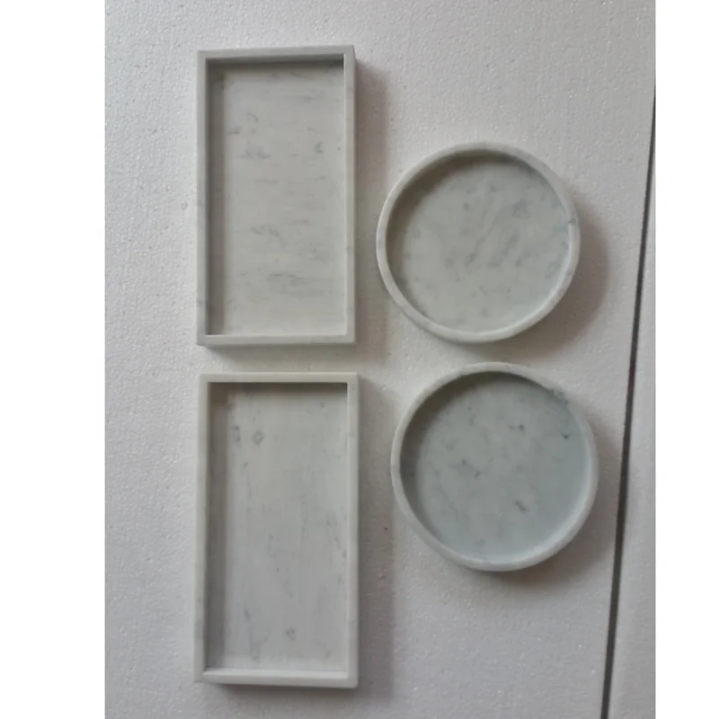 White Natural marble tray,tray serving 16*30cm