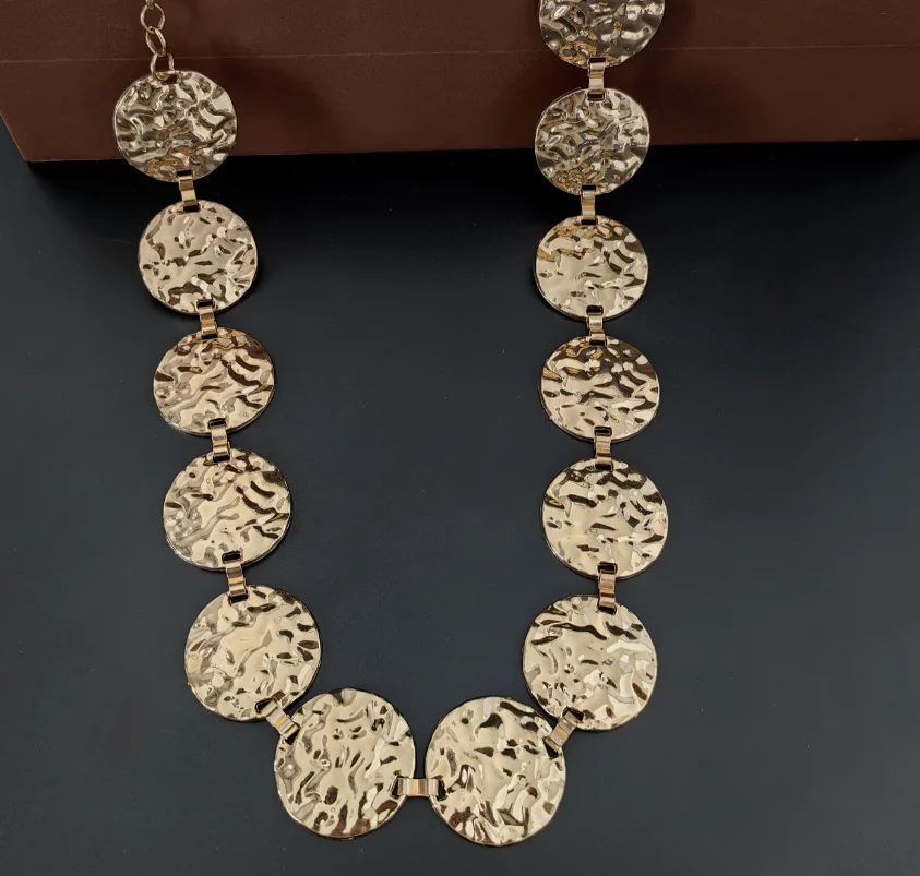 Ladies Fashion Accessories Luxury Designer High Quality Gold Silver Metal Thick Chain Waist Belts for Women