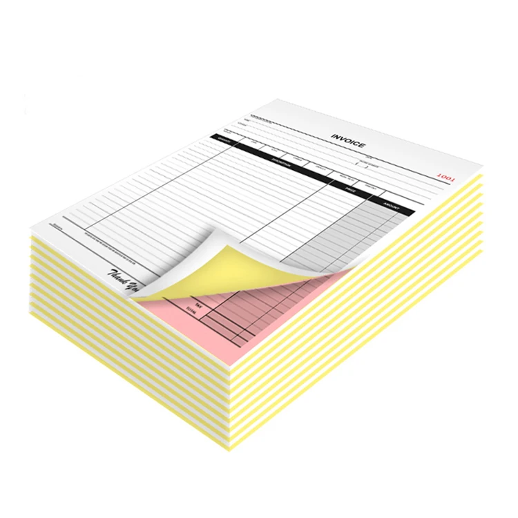custom 2 pages carbon-less copy paper duplicate invoice pads receipt book printing design for a business