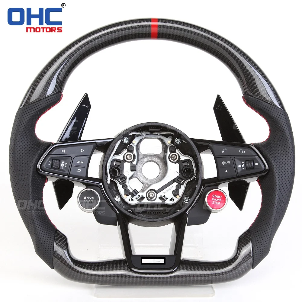 R8 Au-di OHC MOTORS Steering Wheel for volante Audi R8 TT TTRS mk2 2010 TO 2021 exhaust Carbon Fiber Steering Wheel Assembly