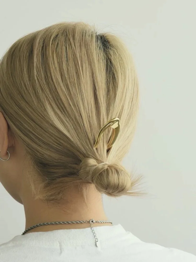 Wholesale Hairpins Simple Elegant Metal Silver Gold U Shape Hair Fork for European Women Fashion Hair Accessories
