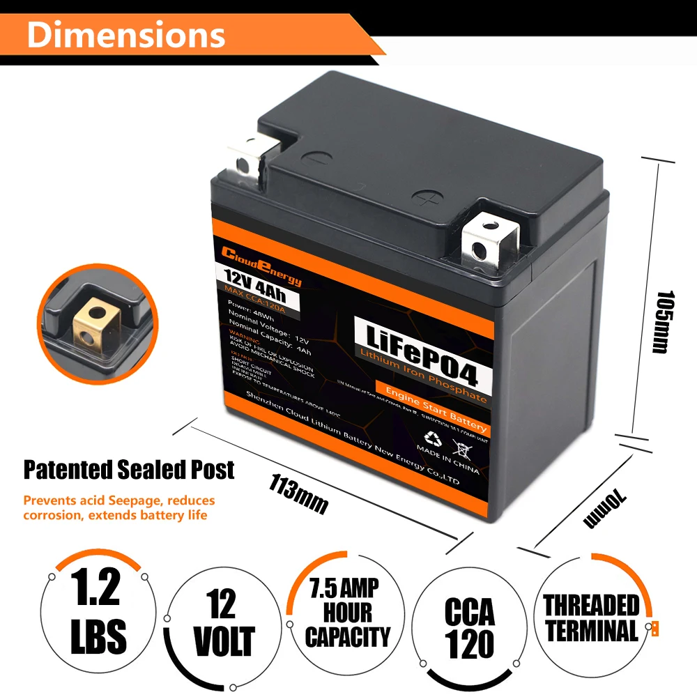 12.8v 4Ah Motorcycle Lithium Battery Motorcycle Engine starting 12V 4a Battery Engine start motorcycle starting battery