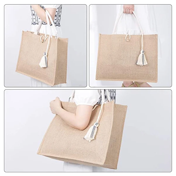 Promotional Eco Friendly Burlap Coloured Wholesale Plain Custom Printed Letter Design Large Natural Jute Bag