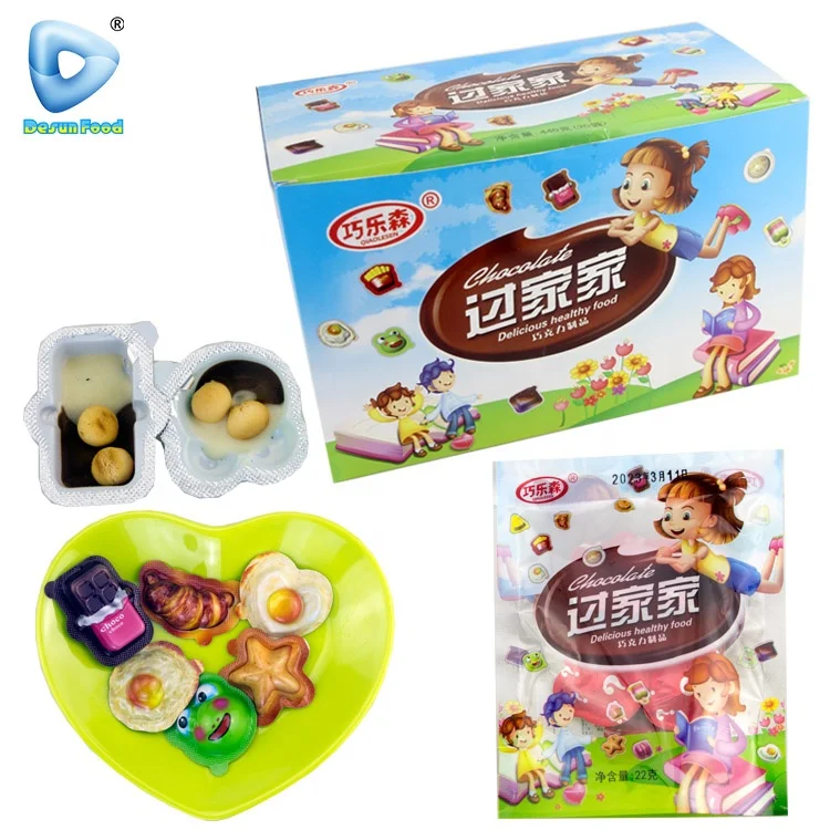 New product different cartoon shape candy colourful sweet flavor milk chocolate candy with biscuit