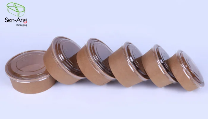 Senang01 Good Selling Single Wall Paper Food Bucket 8Oz 12Oz 16Oz 26Oz 32Oz 1000Ml 1100Ml 1300Ml Soup Bowl With Lid