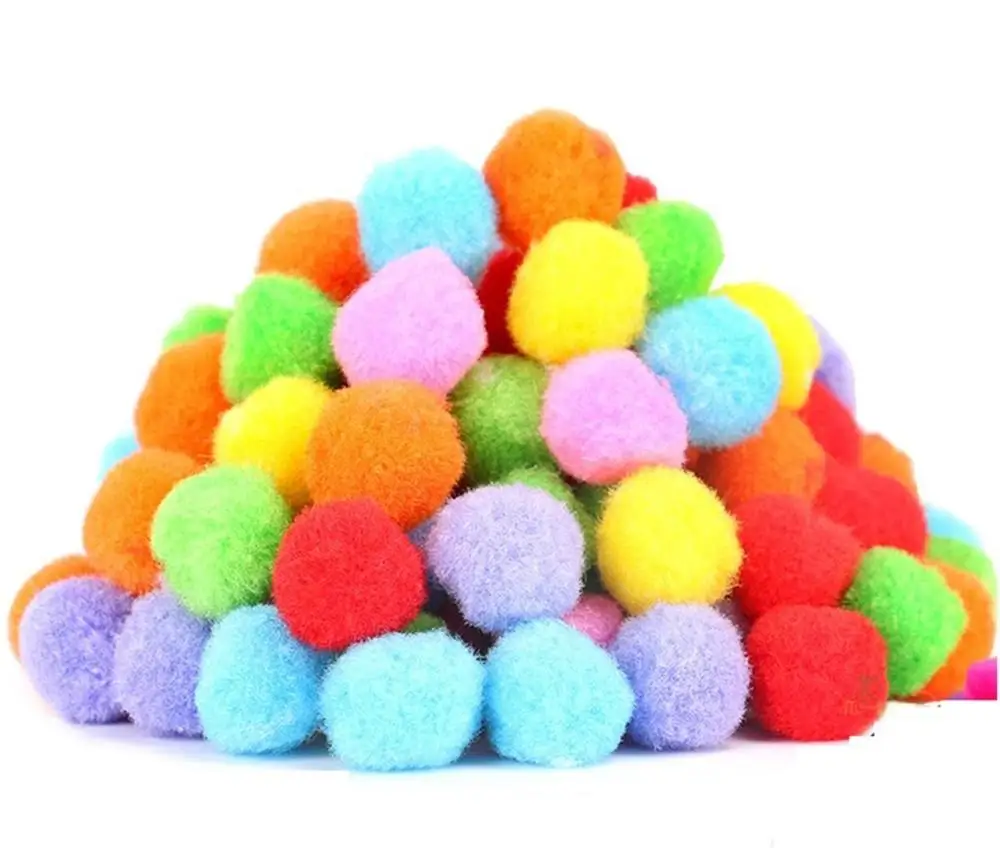 wholesale 500 Pieces 1 Inch Pompon Ball Assorted Color Pompoms Soft Toy Balls for Hobby Supplies and Creative Craft DIY Material