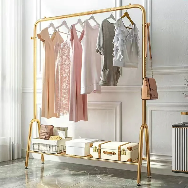 Rattan clothes rack display racks shelf for clothing shop shoe rack and clothes