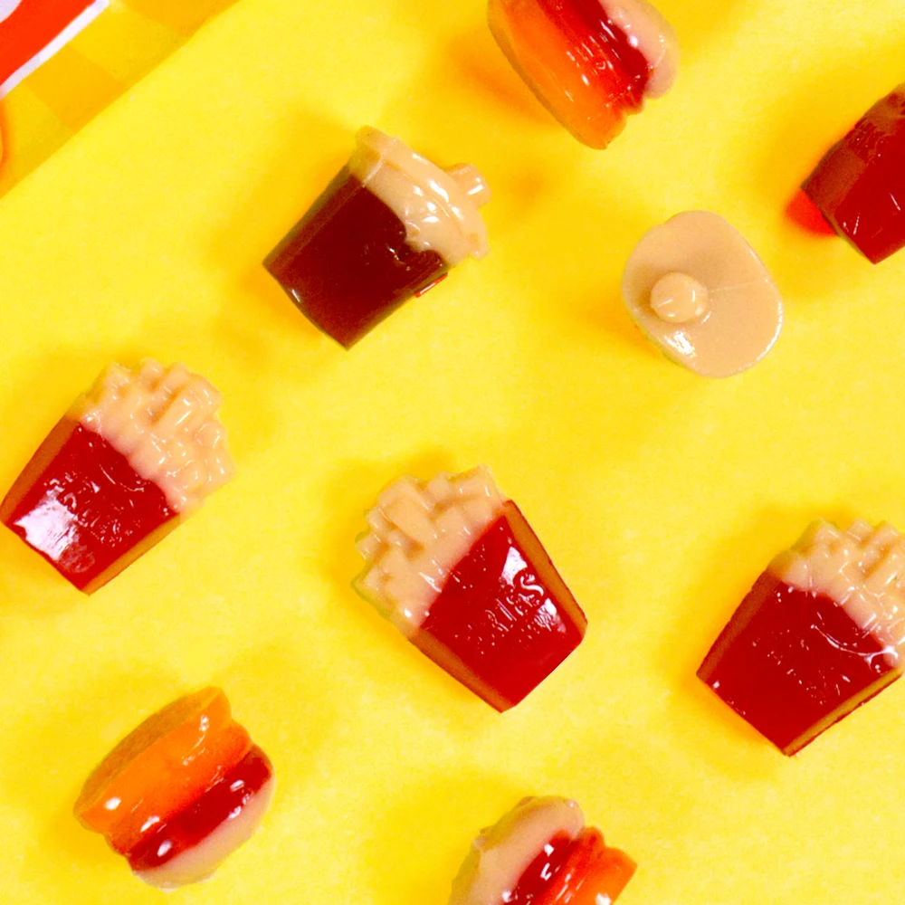 Amos 4D Wholesale Burger Cola Fries Shape Gummy Candy Sweets