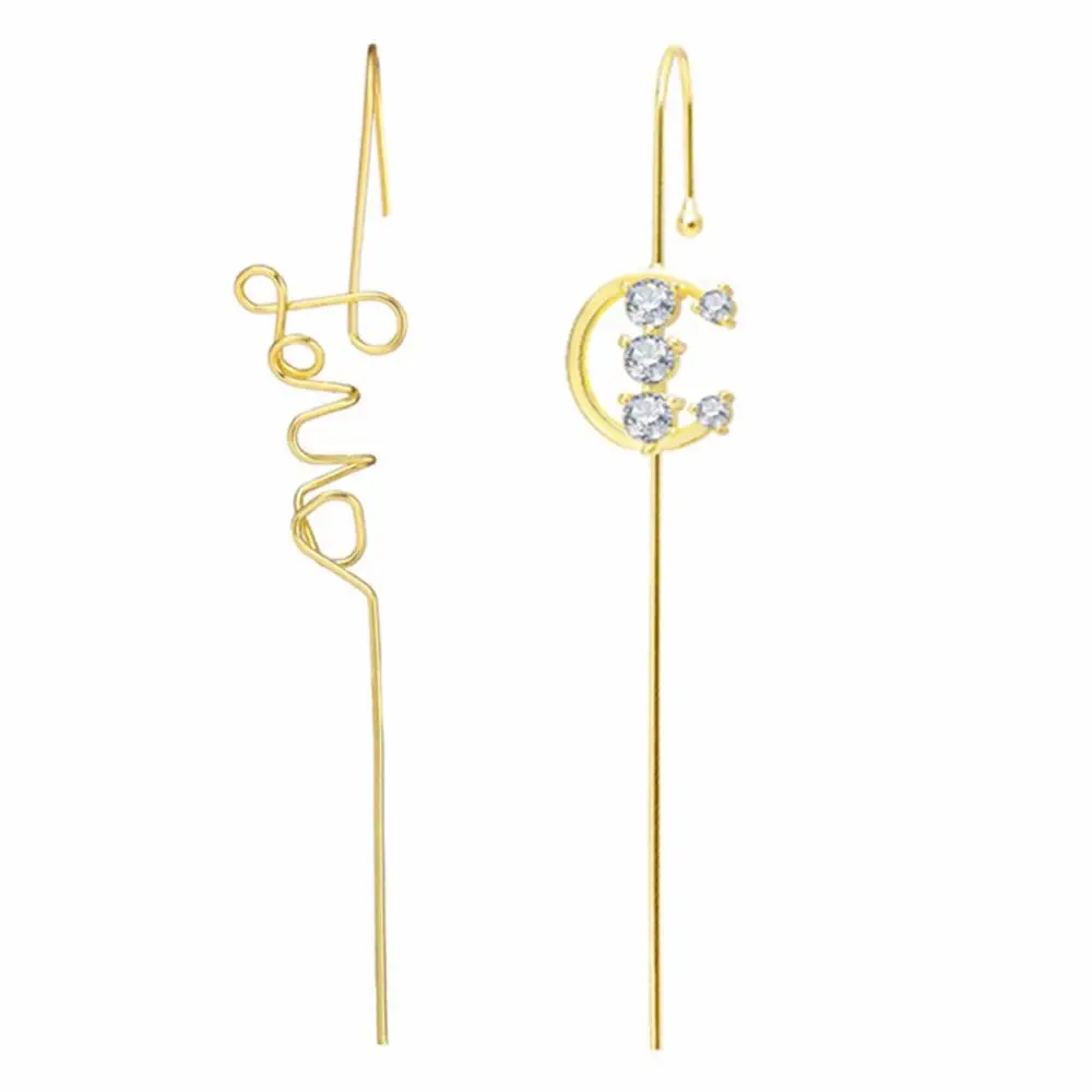 Gold Ear Cuff Self Piercing Earrings Set Ear Wrap Crawler Hook Earrings for Women